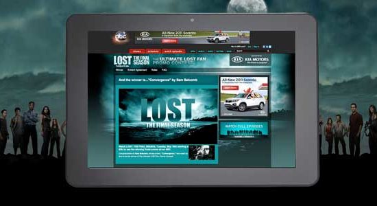 ABC LOST Sweepstake Landing Page on Tablet