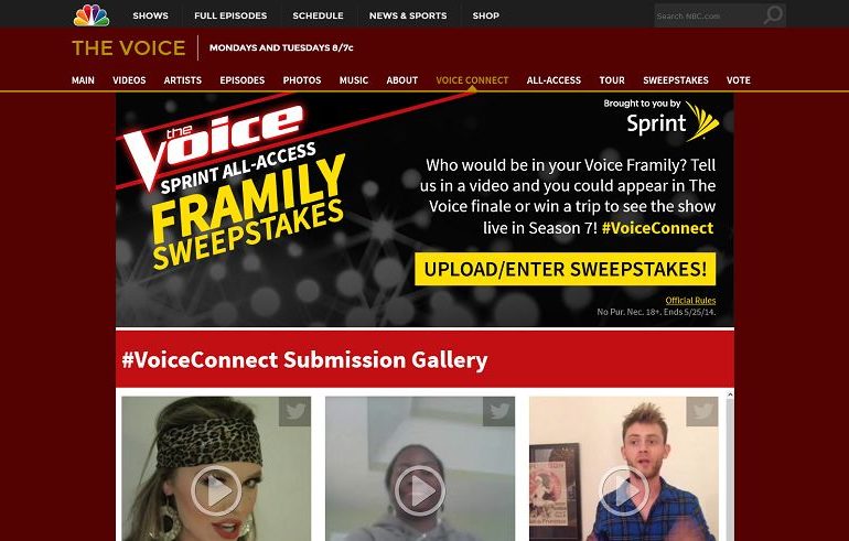 NBC + Sprint "The Voice" Framily Sweepstakes