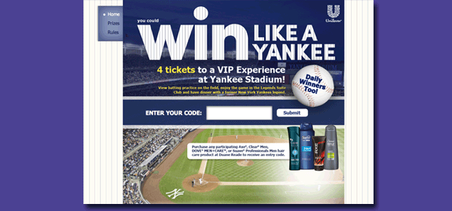 "Win Like a Yankee" Sweepstakes with Unilever